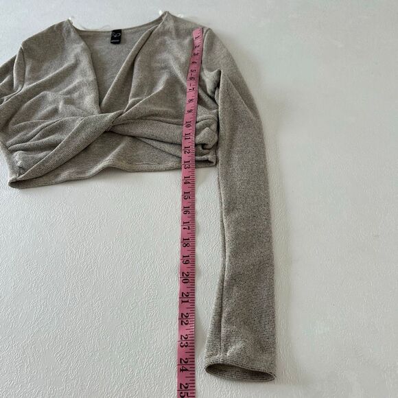 Windsor Taupe Knit Twist Front Crop Top & High Waist Pants Set – Size L - Picture 12 of 15